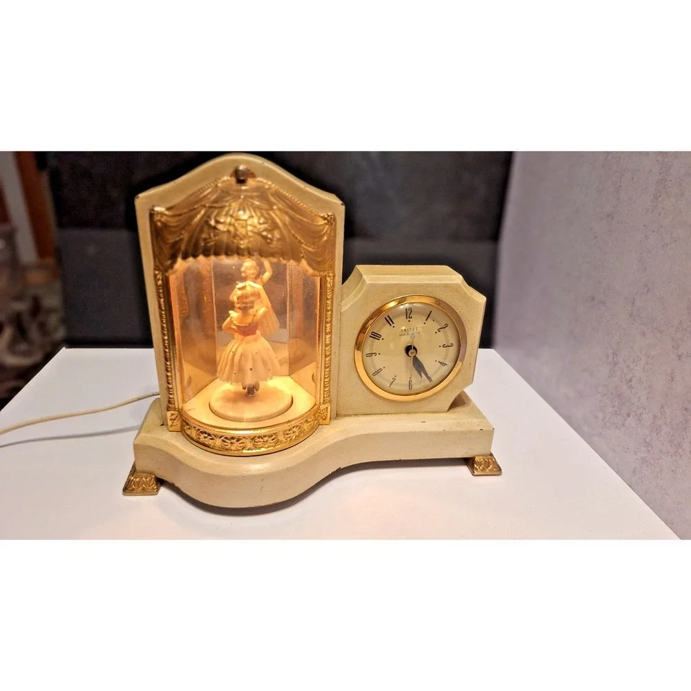 VINTAGE UNITED SELF STARTER ANIMATED BALLERINA CLOCK PARTS REPAIR 1950S